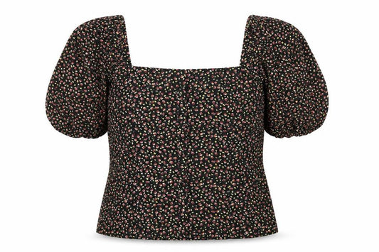 Womens UK Size S Brave Soul Black Cropped Blouse