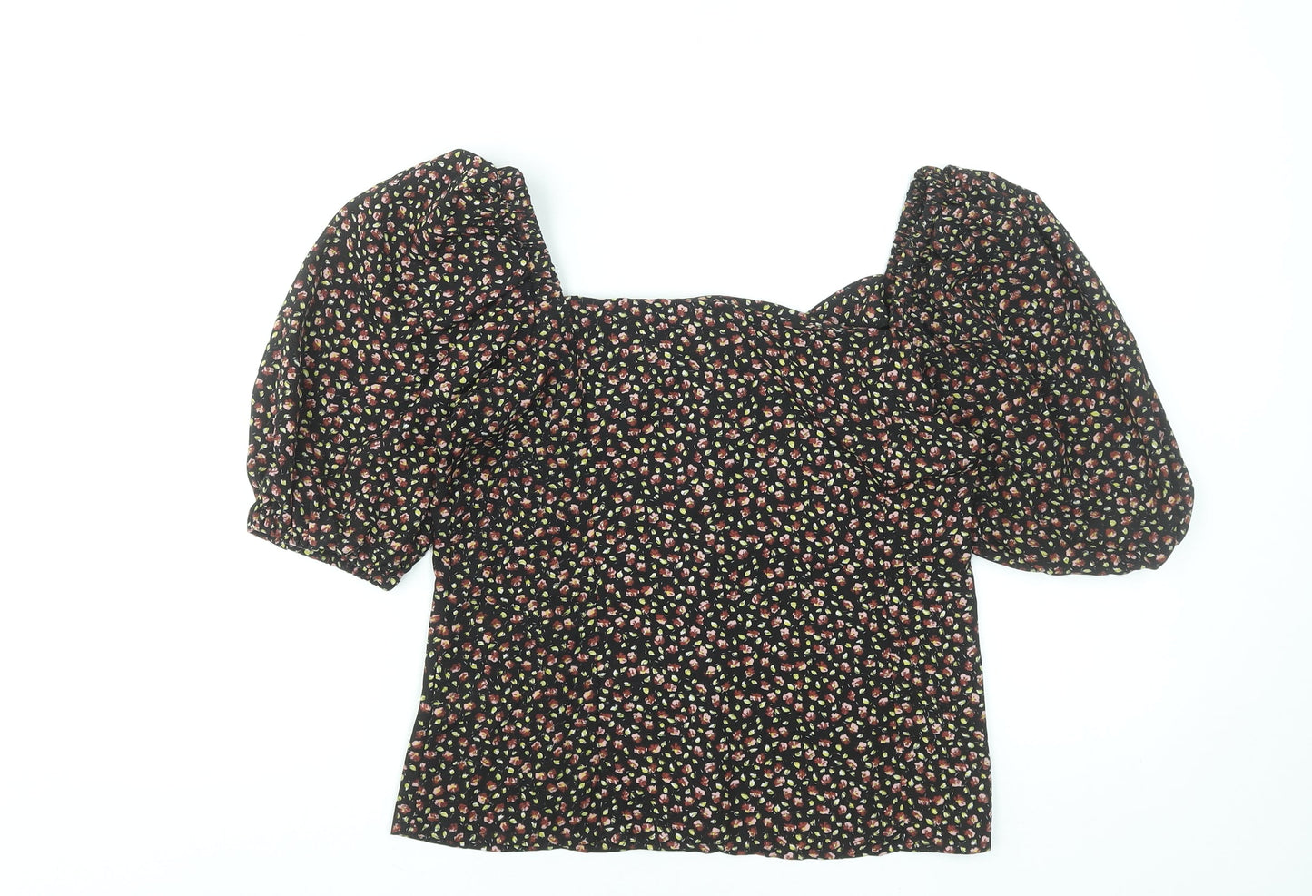 Womens UK Size S Brave Soul Black Cropped Blouse