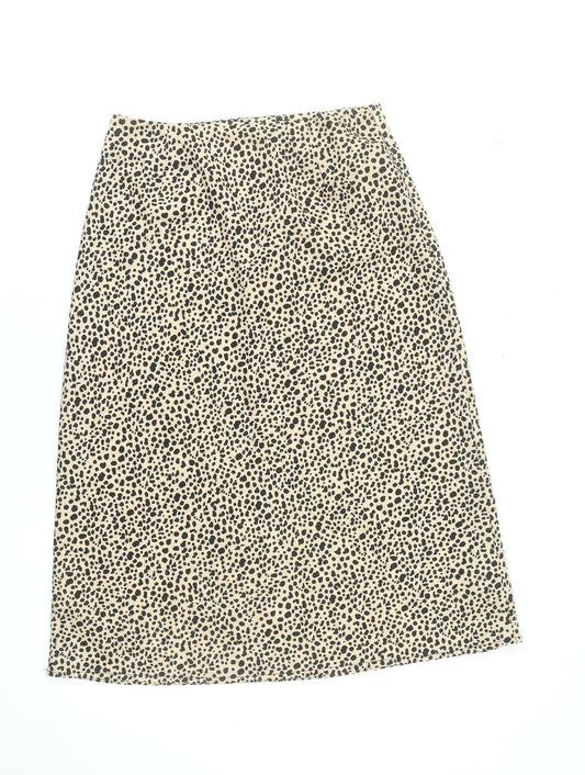 Nasty Gal Womens Beige Animal Print Midi Pencil Skirt Size 10