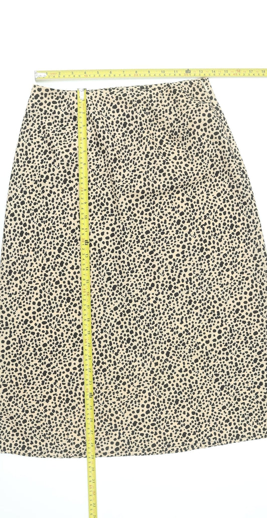 Nasty Gal Womens Beige Animal Print Midi Pencil Skirt Size 10