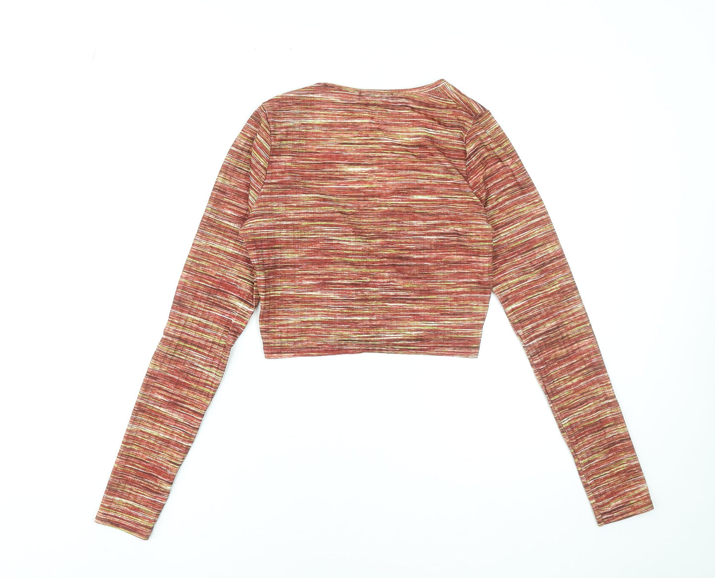 Womens UK Size S Pink Vanilla Multicoloured Cropped Blouse