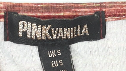 Womens UK Size S Pink Vanilla Multicoloured Cropped Blouse