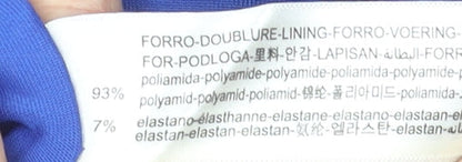 Bershka Women Blue Cropped Scoop Neck Slim Fit T-Shirt Size 12