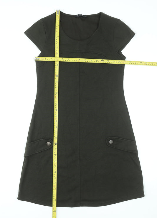 Dorothy Perkins Women’s Green Shift Dress Size 10 Short Sleeve Knit Workwear