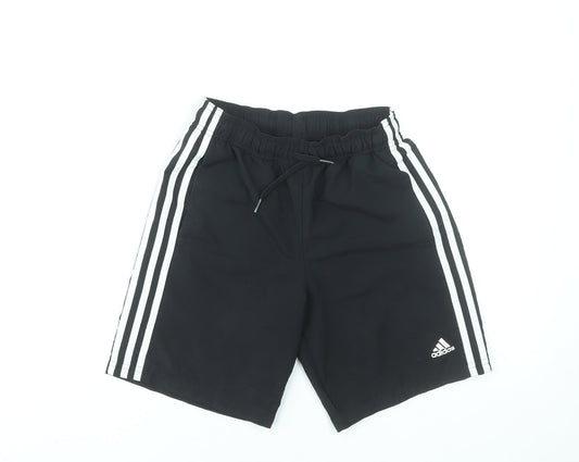 Adidas Boys Black 11-12 Years Athletic Shorts Primegreen Polyester