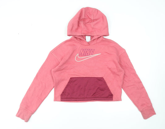 Girls UK Size XL Nike Pink Pullover Hoodie