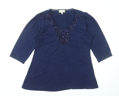 Womens UK Size 14 Gallery Blue Tunic Blouse