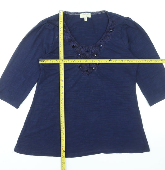Womens UK Size 14 Gallery Blue Tunic Blouse
