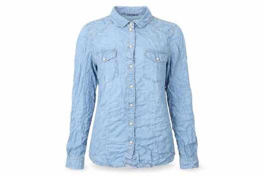 Womens UK Size S VERO MODA Blue Basic Button-Up