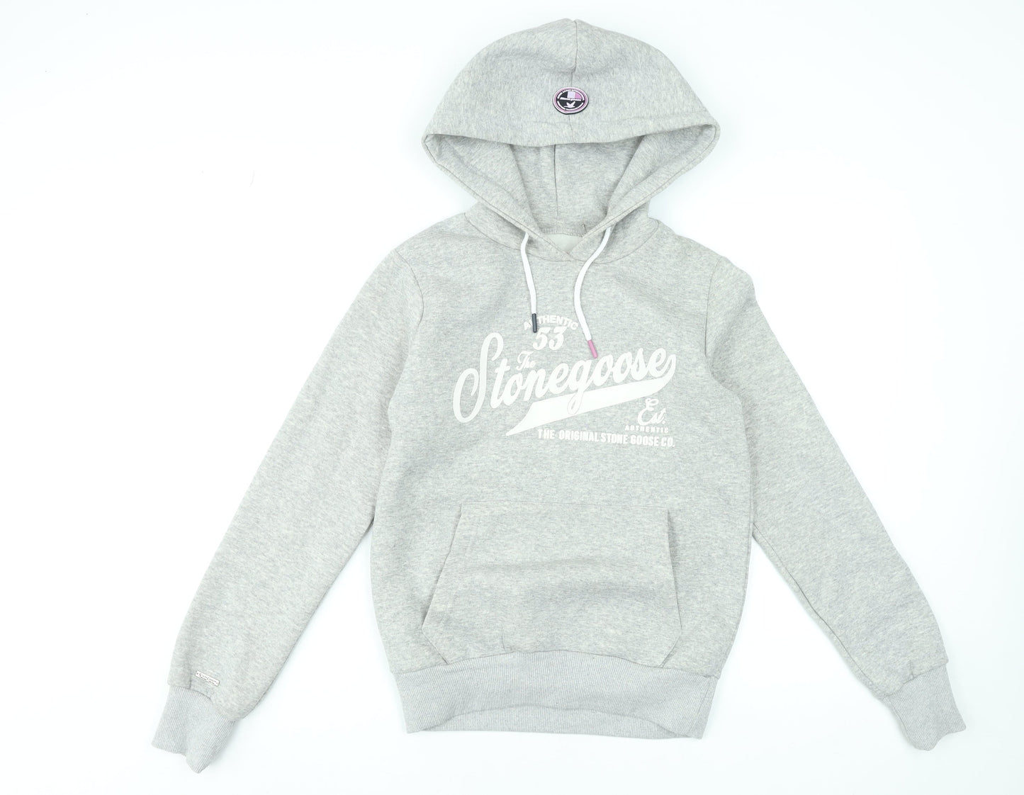 Womens UK Size 2 Stone Goose Grey Pullover Hoodie