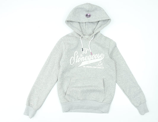 Womens UK Size 2 Stone Goose Grey Pullover Hoodie
