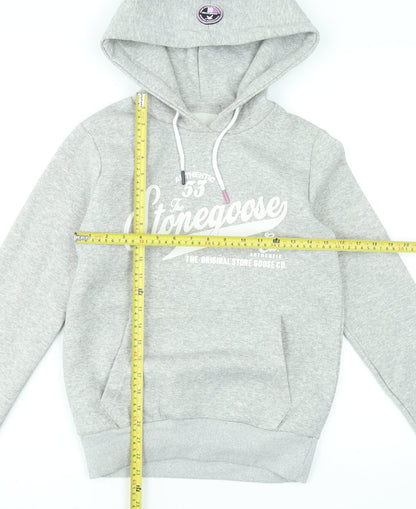 Womens UK Size 2 Stone Goose Grey Pullover Hoodie