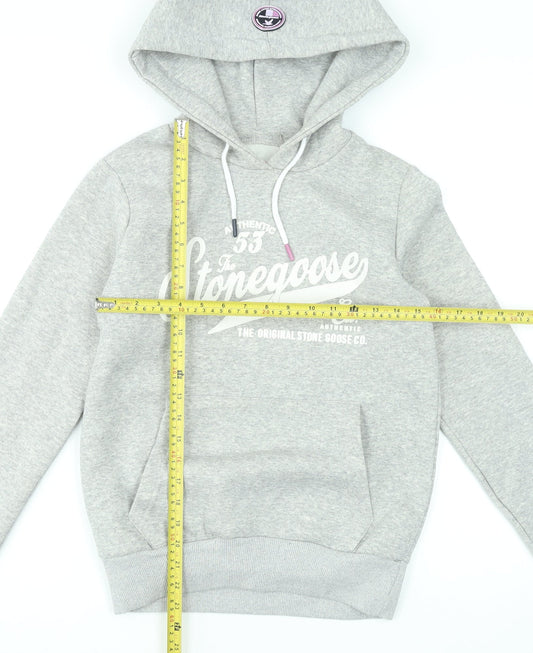 Womens UK Size 2 Stone Goose Grey Pullover Hoodie