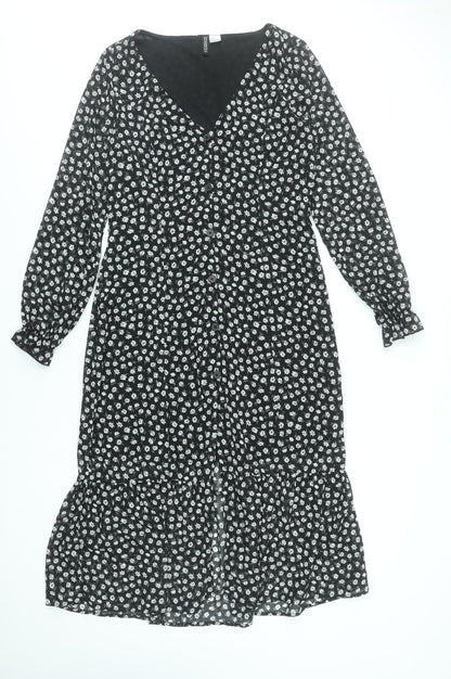 Womens UK Size 10 H&M Button Front A-Line Dress