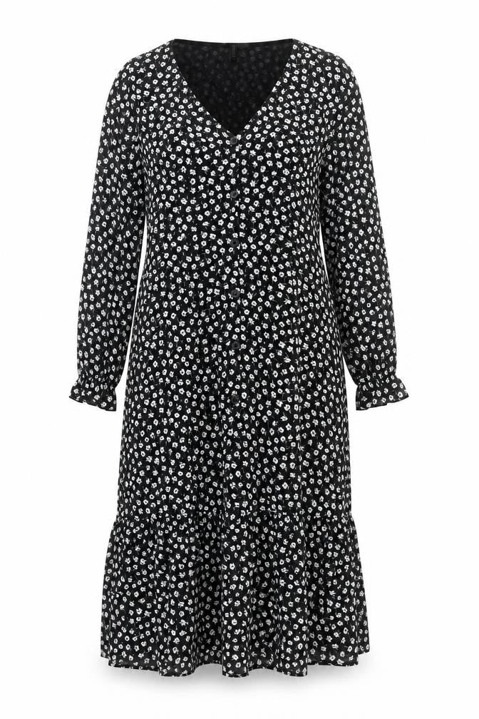 Womens UK Size 10 H&M Button Front A-Line Dress
