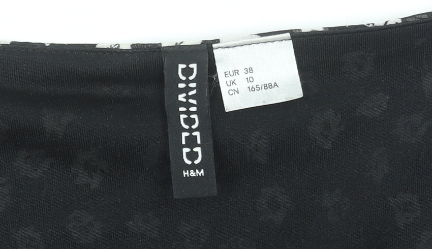 Womens UK Size 10 H&M Button Front A-Line Dress