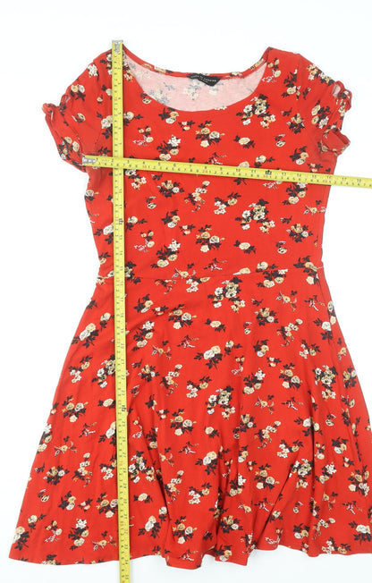 Dorothy Perkins Women’s Red Floral Skater Dress Size 10
