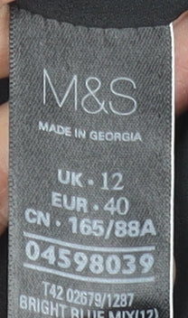 Marks and Spencer Women’s Blue Ruched Sheath Dress Size 12