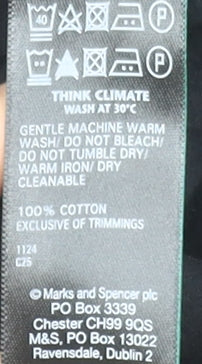 Marks and Spencer Petite Black A-Line Cotton Sleeveless Dress UK 16