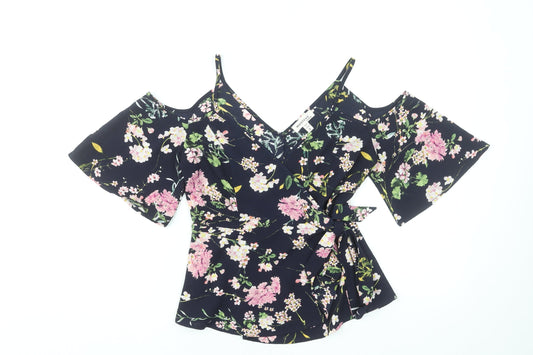Womens UK Size S Monteau Multicoloured Wrap Blouse
