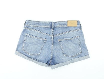 H&M Women Blue Size 10 Relaxed Denim Shorts Cotton Stretch