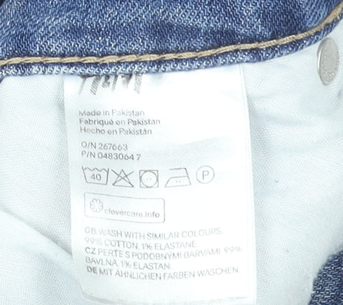 H&M Women Blue Size 10 Relaxed Denim Shorts Cotton Stretch