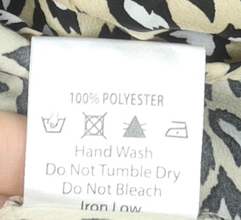 AX Paris Womens Beige Animal Print Wrap Short Dress Size 12