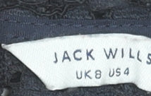 Jack Wills Women's Black Lace Short Sleeve Shift Dress Size 8