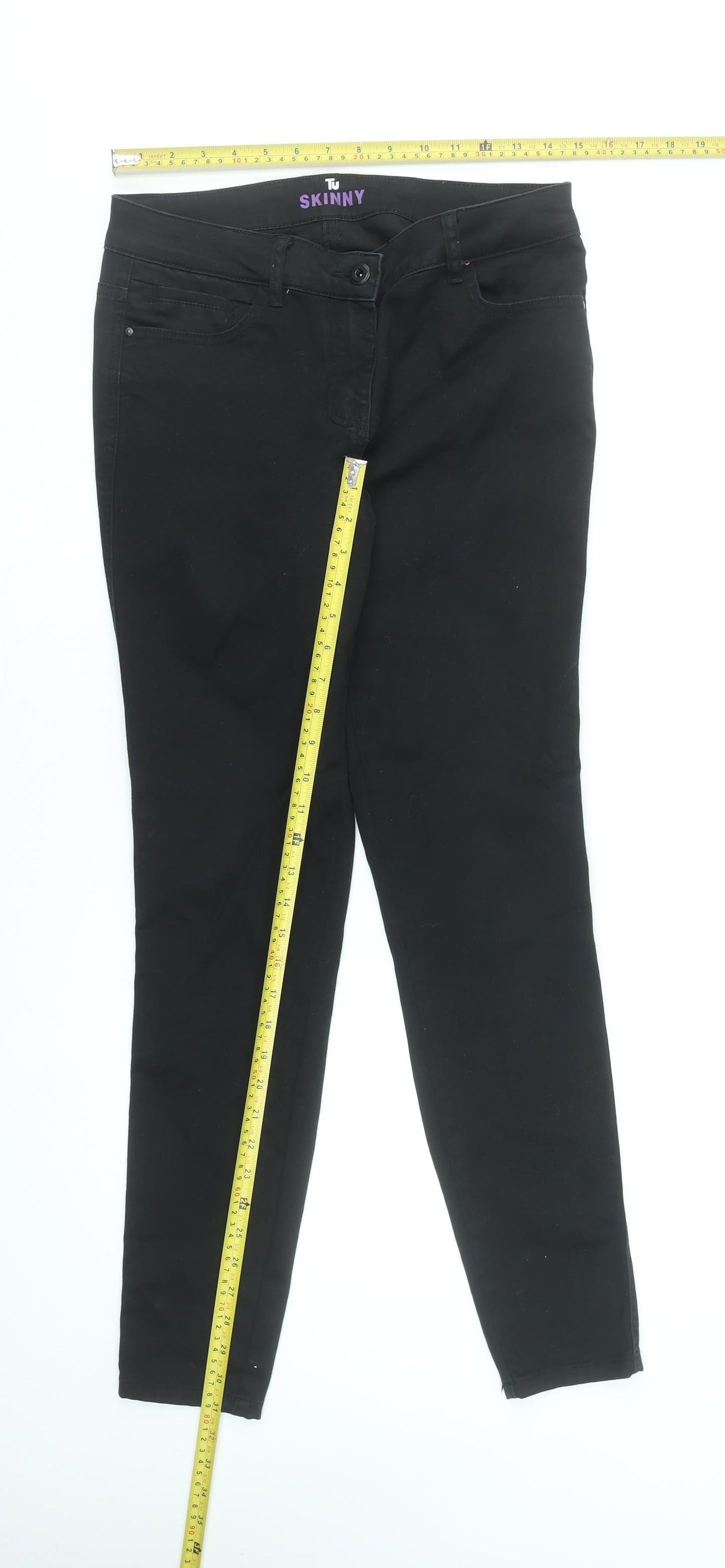 Tu Women’s Black Skinny Jeans Size 12 Regular Stretch Denim