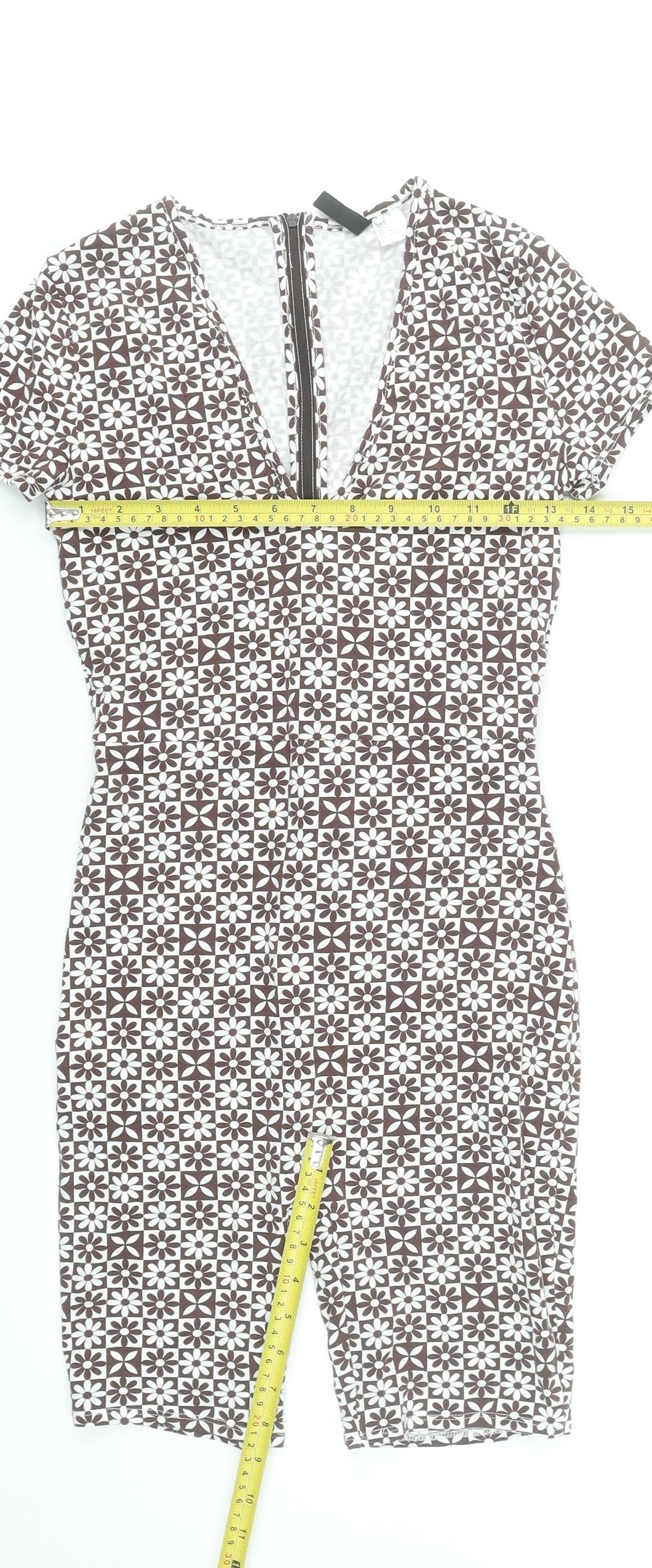 Womens UK Size S H&M One-Piece Brown Playsuit