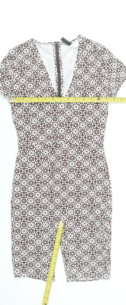 Womens UK Size S H&M One-Piece Brown Playsuit