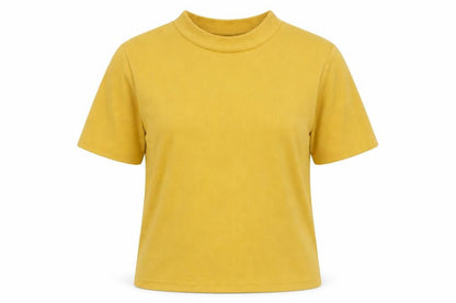 Womens UK Size M Zara Trafaluc Yellow Basic T-Shirt