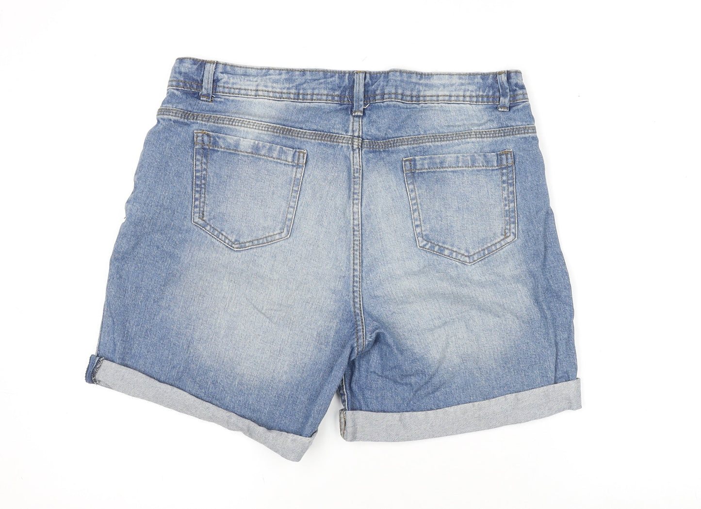 Denim Co. Womens Blue Size 12 Relaxed Boyfriend Denim Shorts