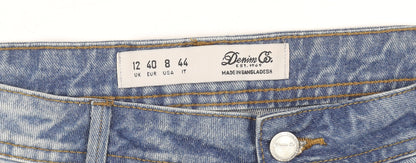 Denim Co. Womens Blue Size 12 Relaxed Boyfriend Denim Shorts
