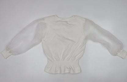 River Island Womens White XS Puff Sleeve Tunic Blouse