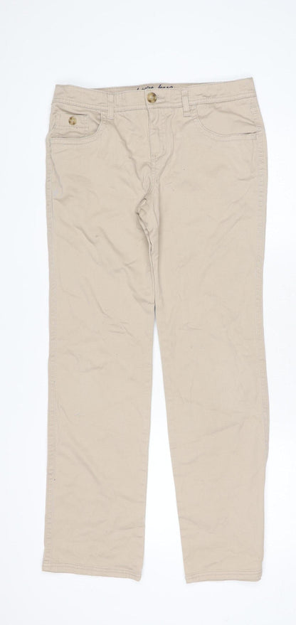 Teenss UK Size 16 Justice Jeans Regular Fit Straight Beige Jeans