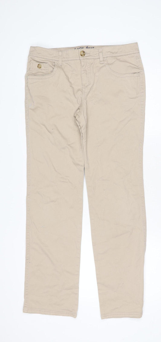 Teenss UK Size 16 Justice Jeans Regular Fit Straight Beige Jeans