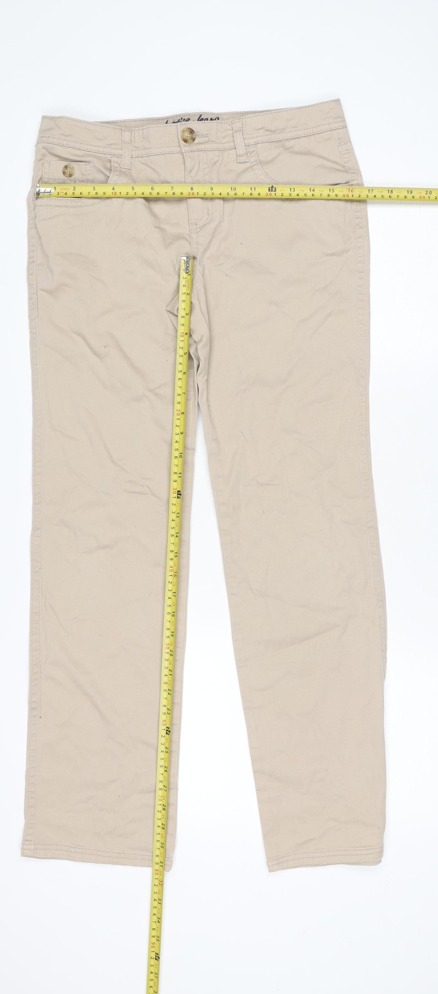Teenss UK Size 16 Justice Jeans Regular Fit Straight Beige Jeans