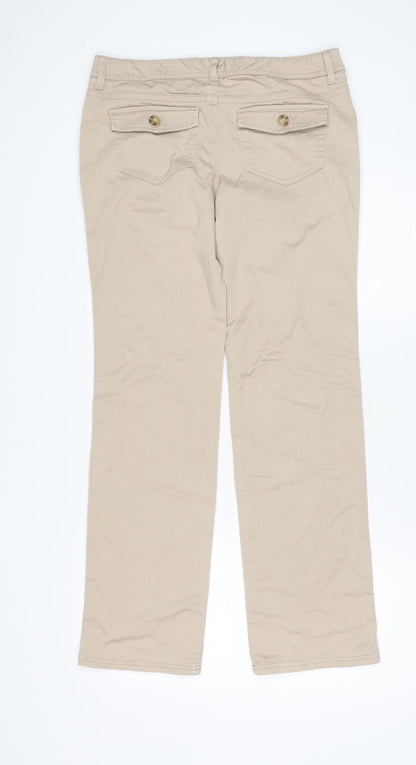 Teenss UK Size 16 Justice Jeans Regular Fit Straight Beige Jeans