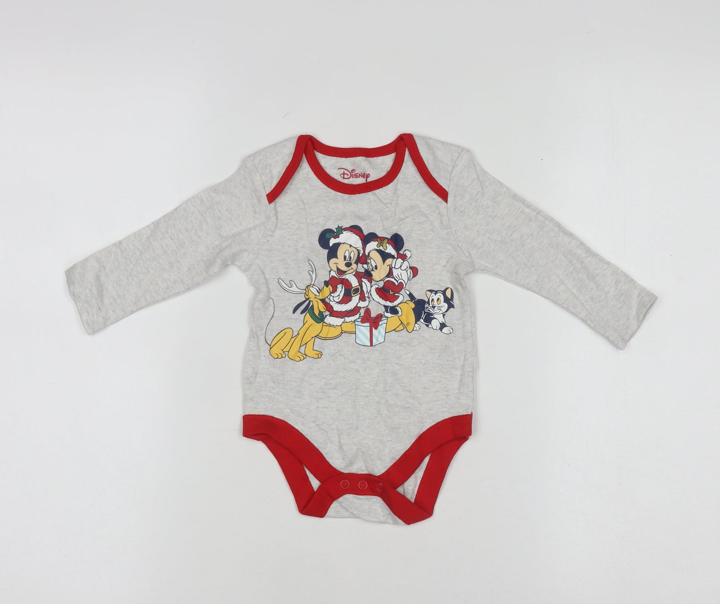 Disney Primark Grey Christmas Mickey & Minnie Baby Babygrow 6-9 Months