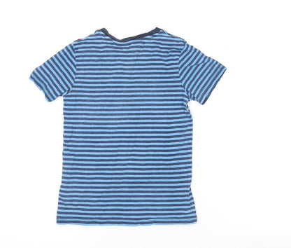 Boys UK Size 7-8 Years H&M Blue Basic T-Shirt