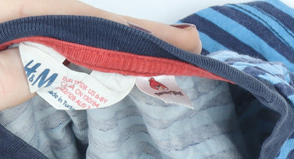 Boys UK Size 7-8 Years H&M Blue Basic T-Shirt