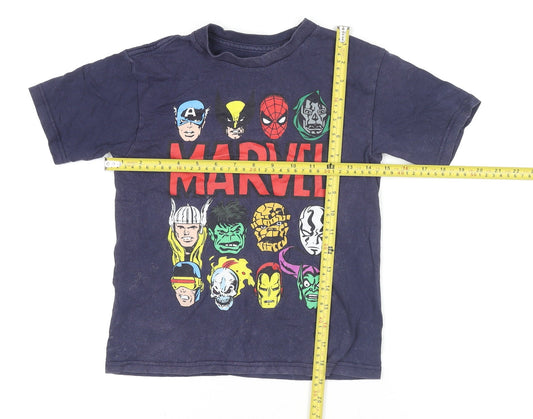 Boys UK Size 6-7 Years Marvel Blue Basic T-Shirt