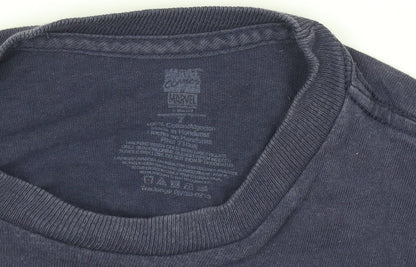 Boys UK Size 6-7 Years Marvel Blue Basic T-Shirt