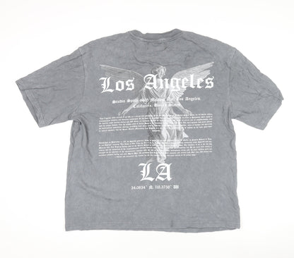 Primark Men’s Grey LA Graphic Relaxed Fit Cotton T-Shirt Size L