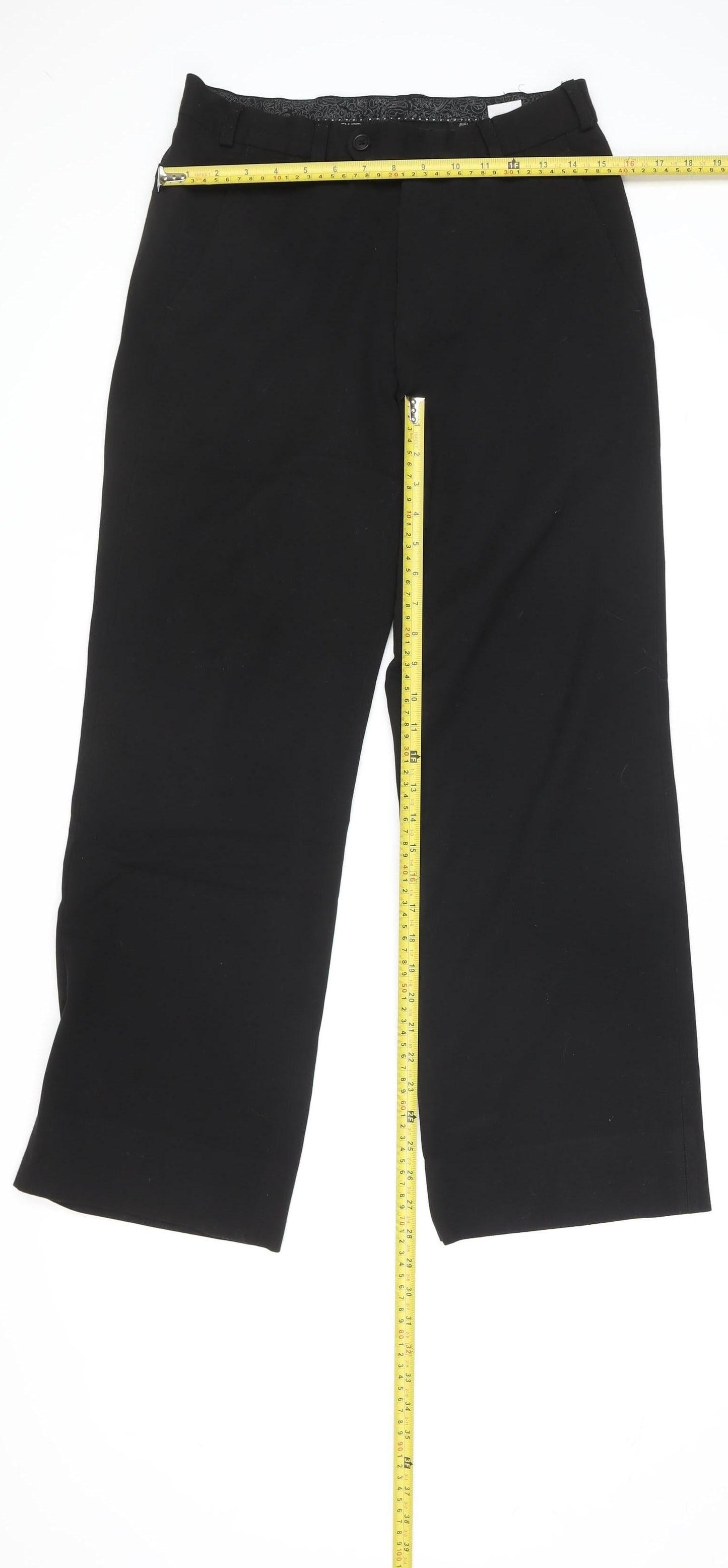 Womens UK Size 30R Remus Uomo Regular Fit Business Casual Workwear Black Trouser