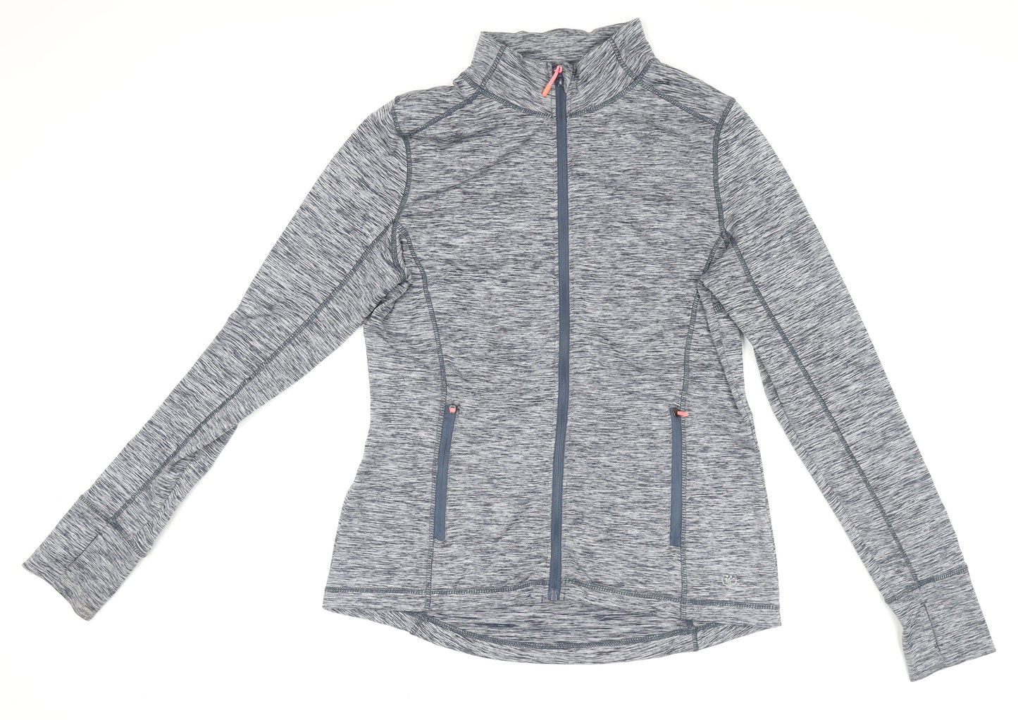 Marks and Spencer Women Grey Long Sleeve Full Zip Activewear Top Size 16