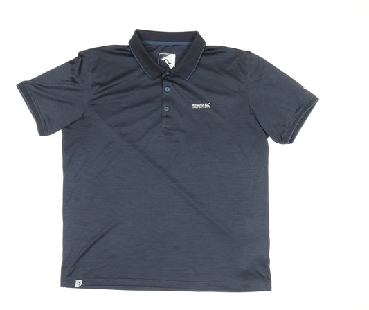 Mens UK Size XL Regatta Great Outdoors Blue HikingGym & TrainingWalking Polo