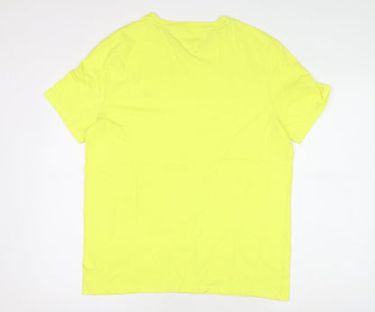 Tommy Hilfiger Men’s Yellow Basic Cotton Crew Neck T-Shirt M