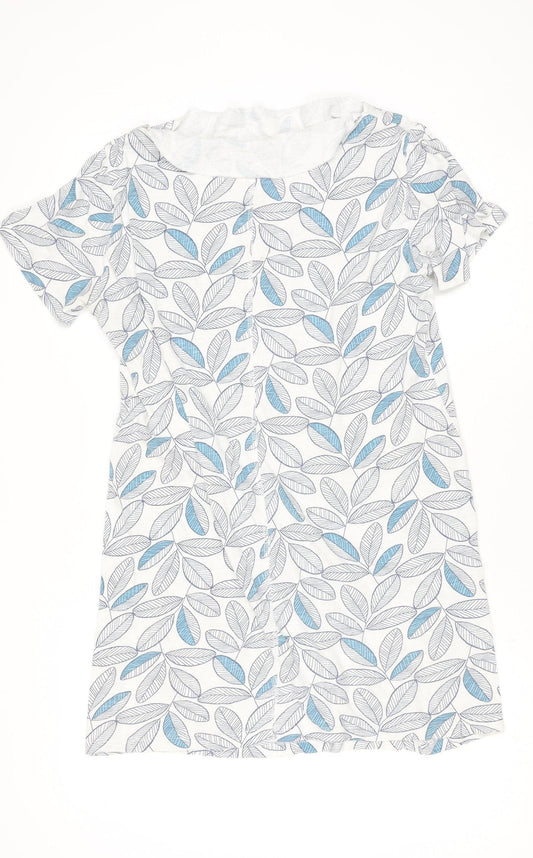 Mudd & Water Women's Blue Leaf Print Cotton Shift Dress Size 10